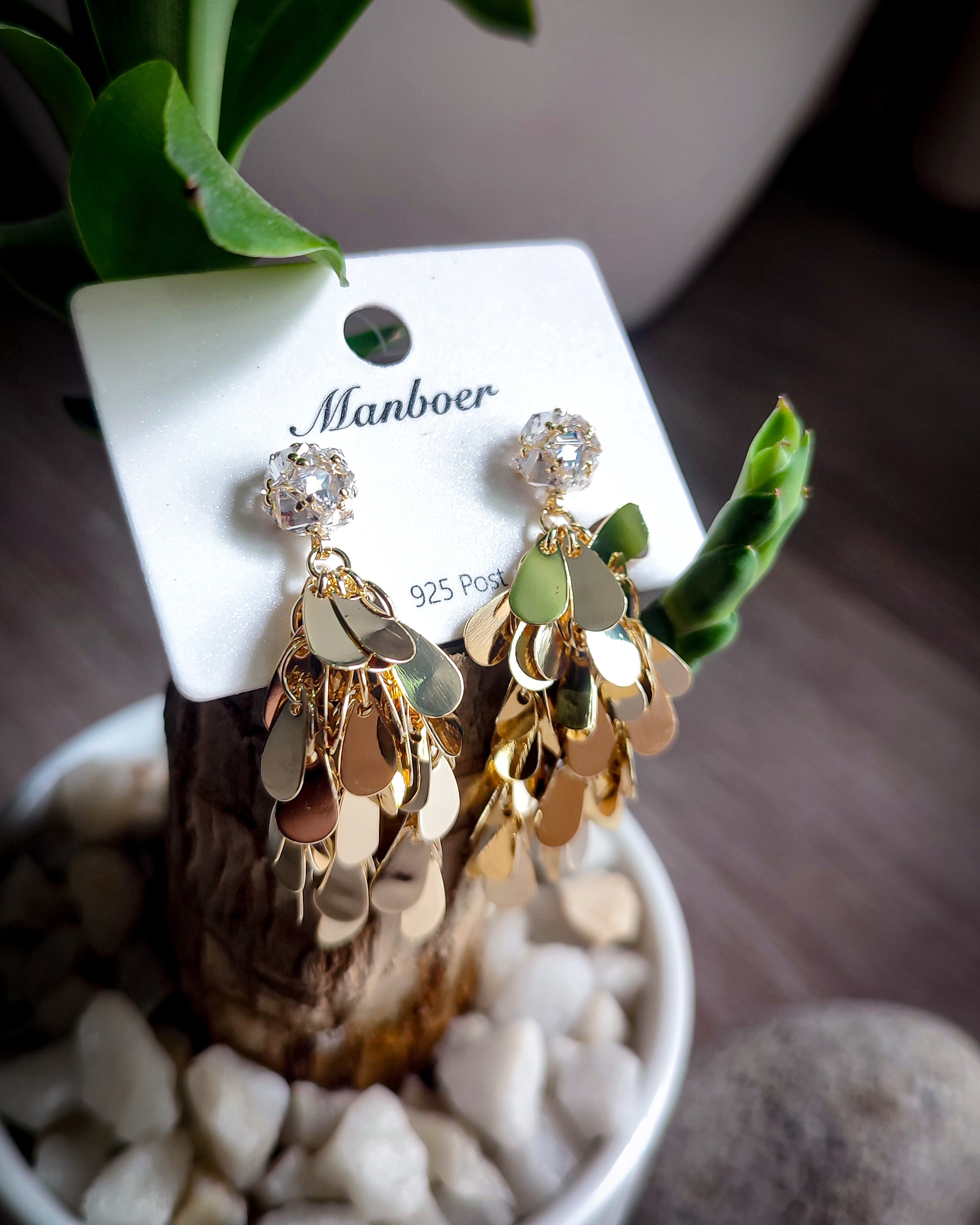  Aurelia Shimmering Gold Sequin Waterfall Tassel Earrings