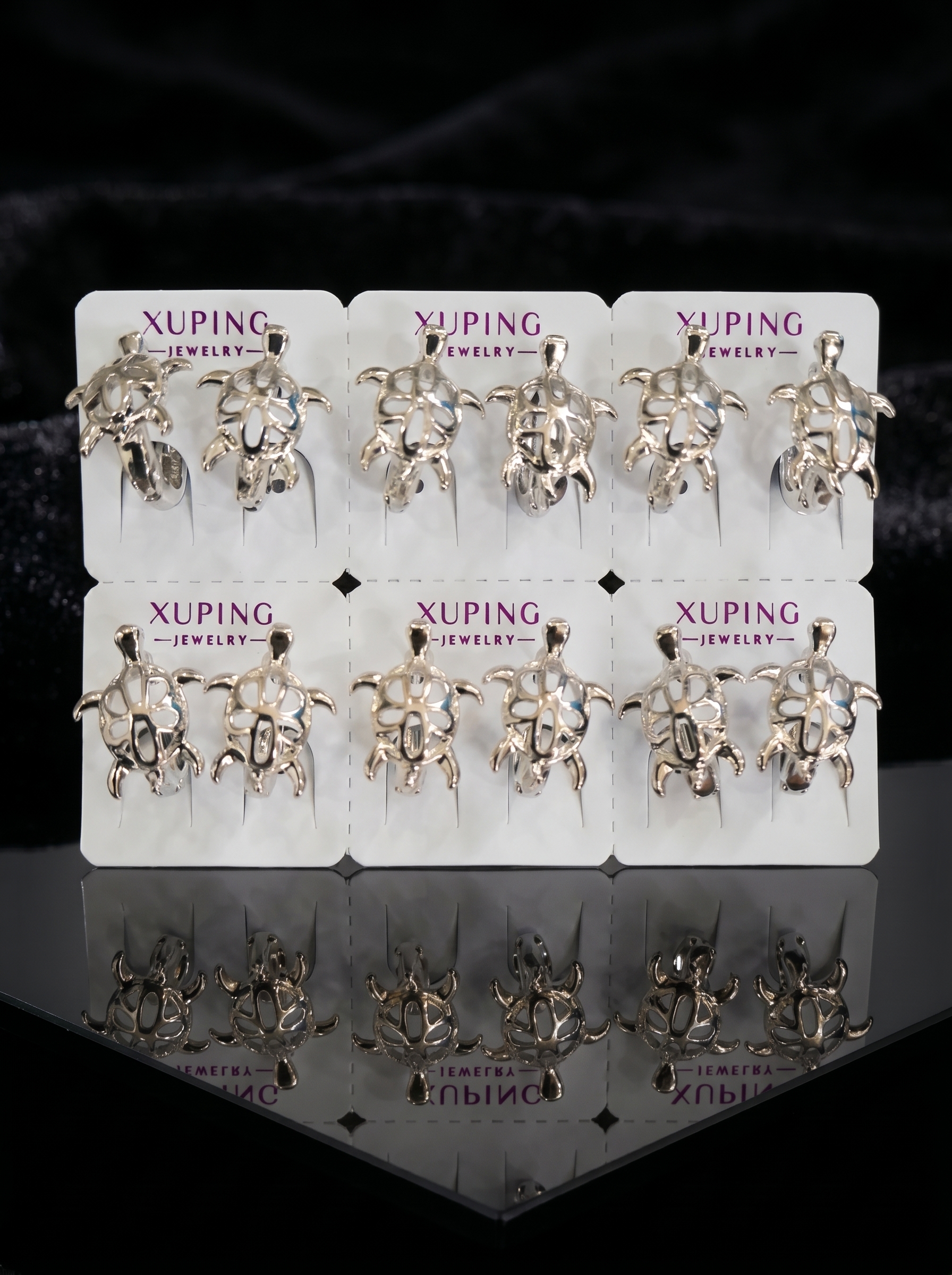 Xuping Silver Turtle Stud Earrings