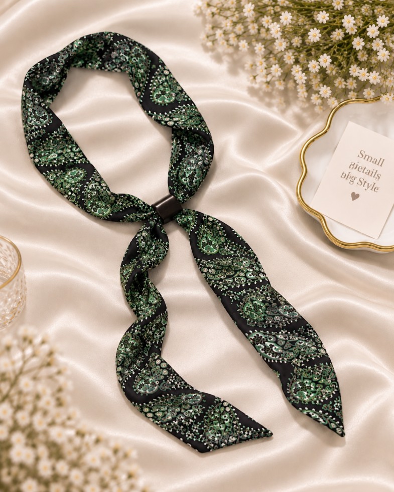 Emerald Paisley Scarf Tie