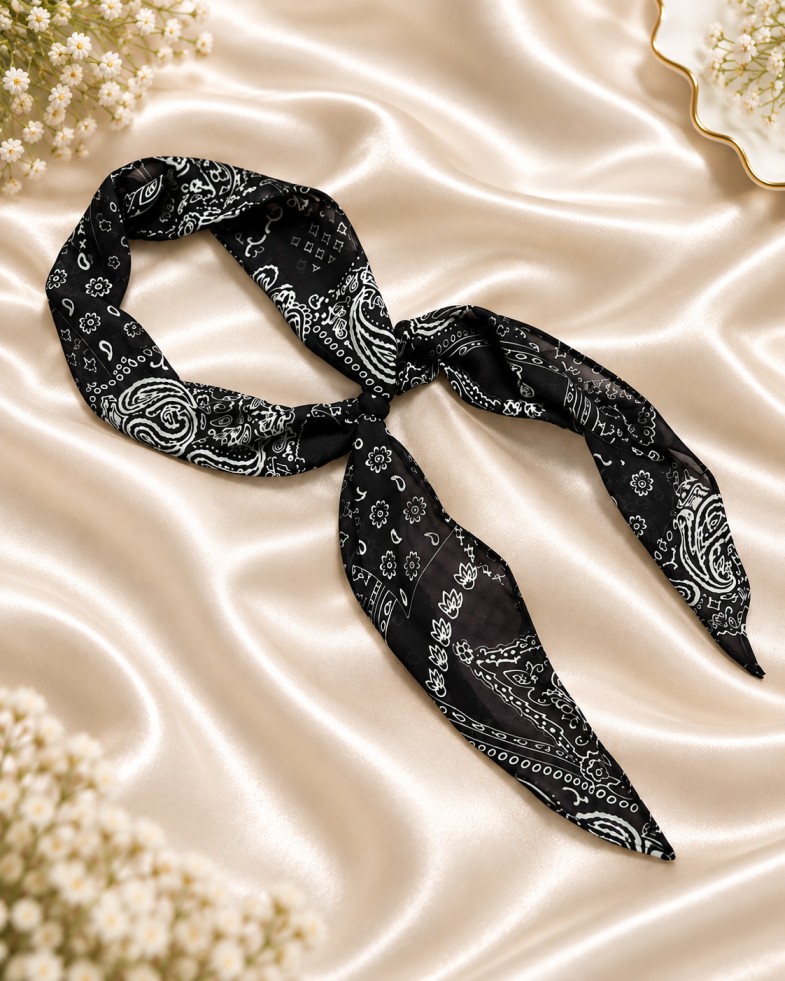 Midnight Paisley Knot Scarf