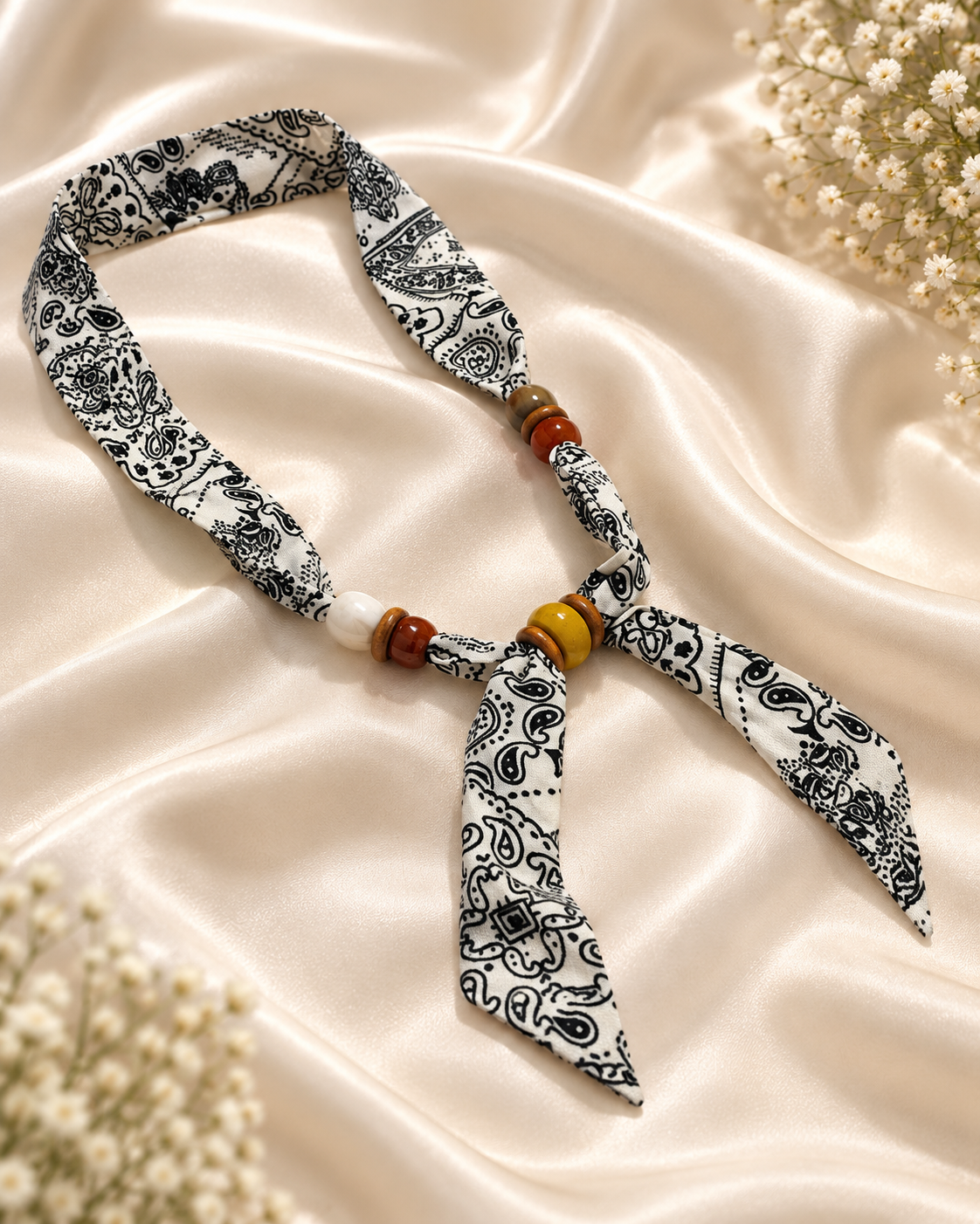 Vienna Paisley Beaded Scarf Tie